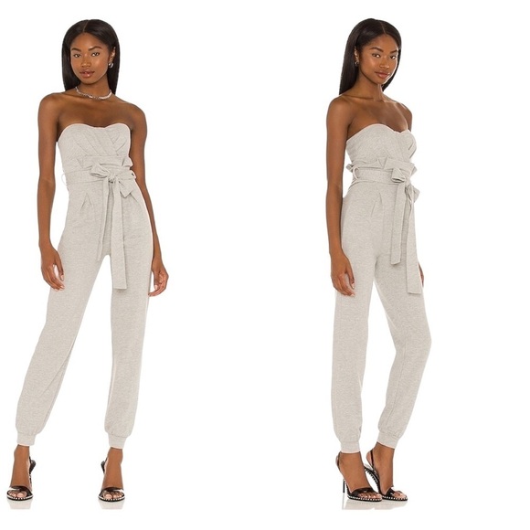 Michael Costello - Helen Strapless Sweatshirt Comfy Casual Jumpsuit Sz XL - Picture 2 of 8